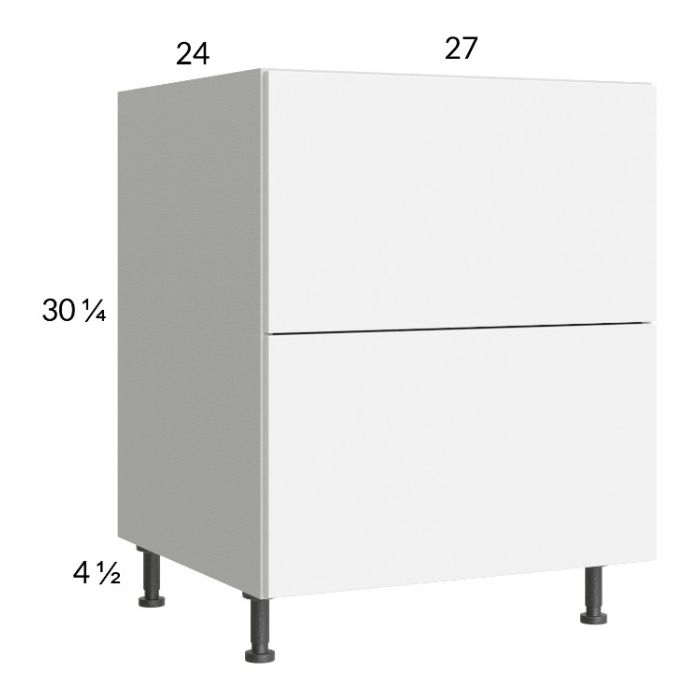 Euro Gloss White 27" 2-Drawer Base Cabinet