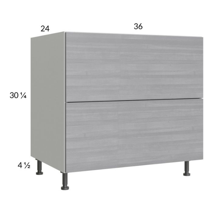 Euro Grey 36" 2-Drawer Base Cabinet