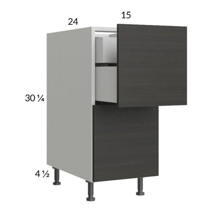 Euro Cafe 15" 2-Drawer Base Cabinet with 1 Inner Drawer