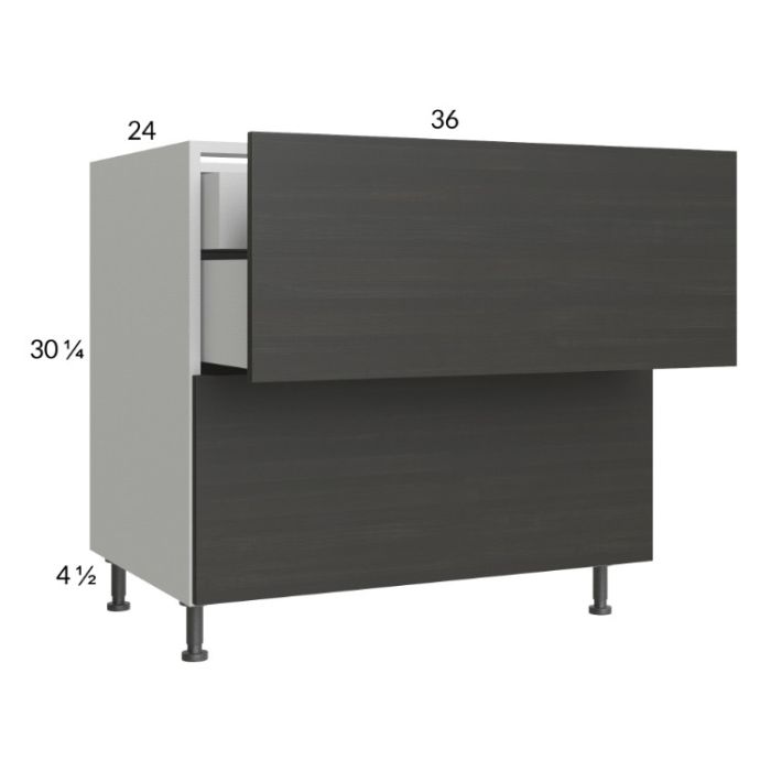 Euro Cafe 36" 2-Drawer Base Cabinet with 1 Inner Drawer