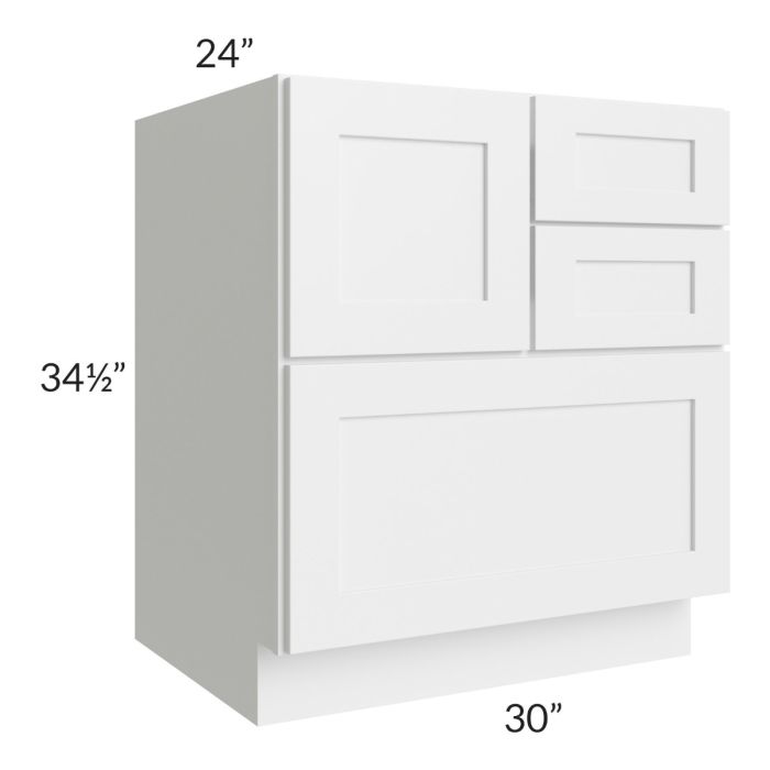 Stratton White Shaker 30” Cooktop Base Cabinet