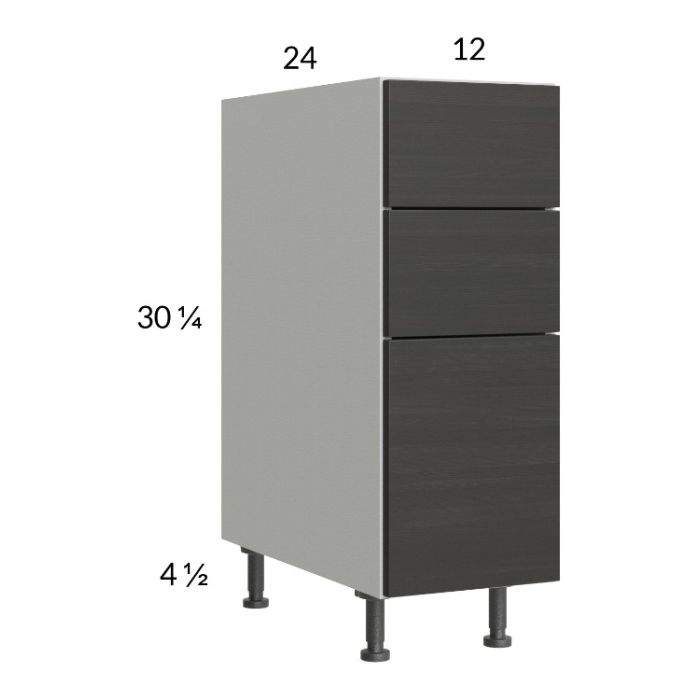 Euro Cafe 12" 3-Drawer Base Cabinet