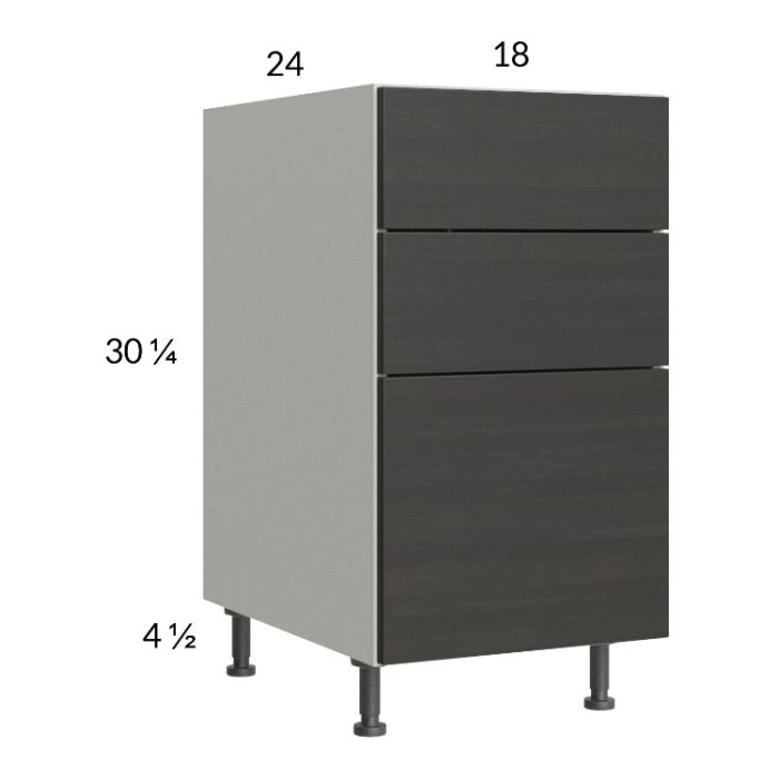 Euro Cafe 18" 3-Drawer Base Cabinet