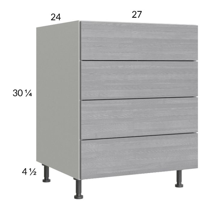 Euro Grey 27" 4-Drawer Base Cabinet