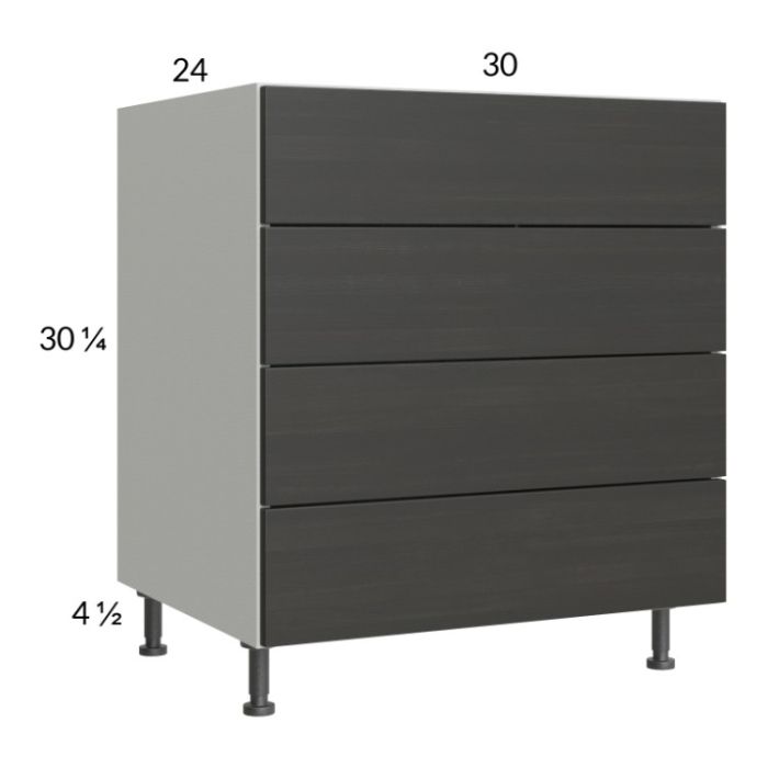 Euro Cafe 30" 4-Drawer Base Cabinet