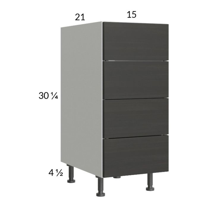 Euro Cafe 15" 4-Drawer Vanity Base Cabinet