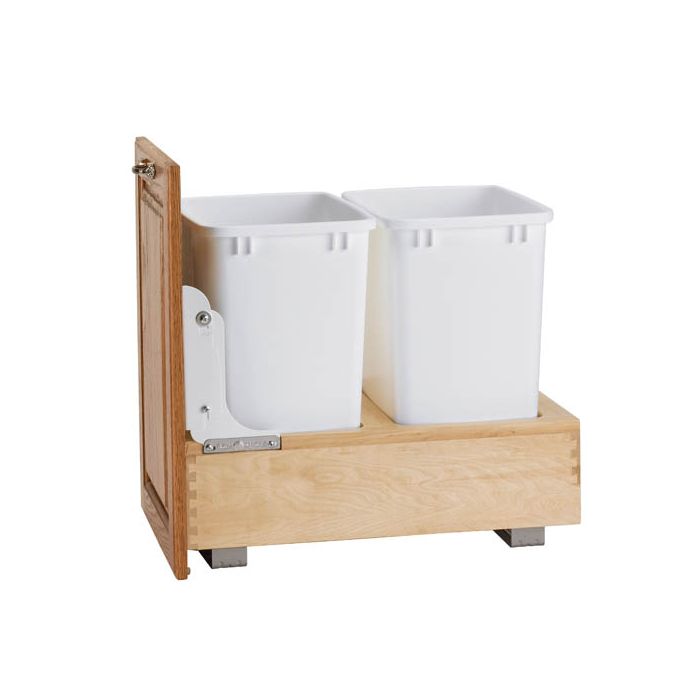 Bottom Mount Double Pullout Waste Container - Fits an 18" Wide Base Cabinet (Rev-A-Shelf)