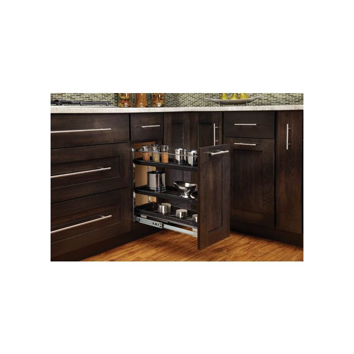 Chrome Base Organizer - Fits a 12" Wide Base Cabinet (Rev-A-Shelf)