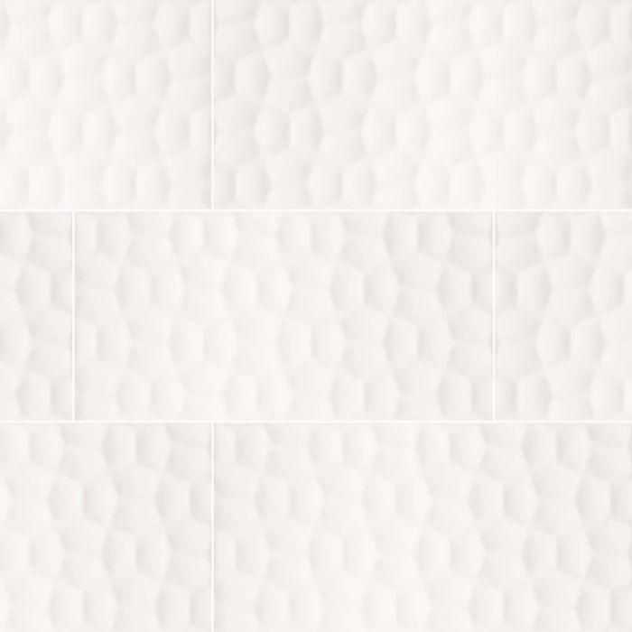 Adella Viso White 12" x 24" Satin Wall Tile