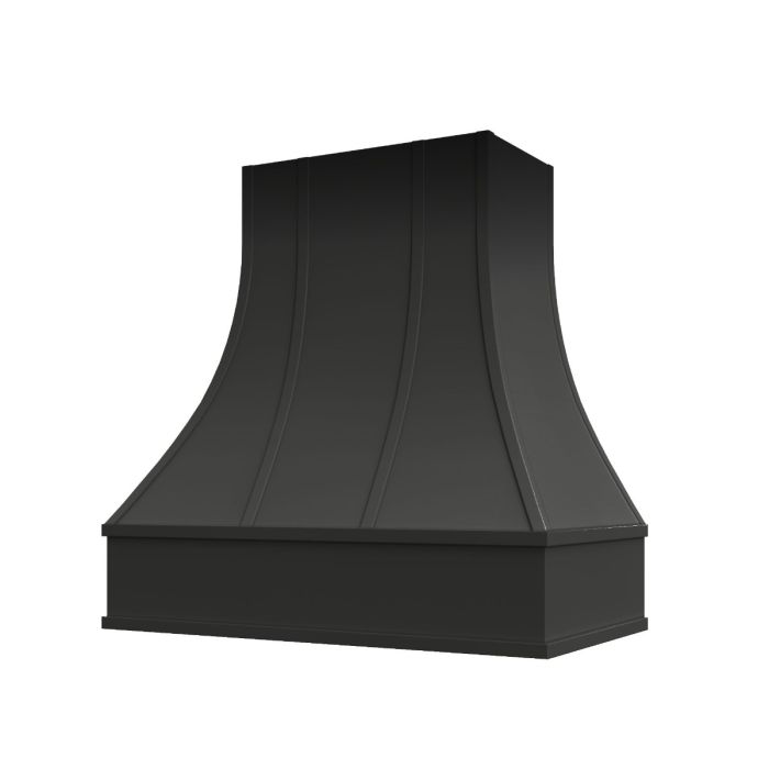 Black Asheville Strapped Curved Hood with Block Molding