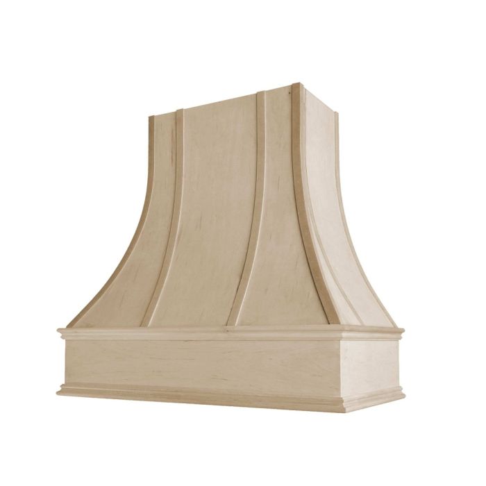 Unfinished Asheville Strapped Curved Hood with Classic Molding