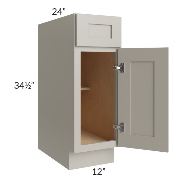 Stratton Light Grey Shaker 12" Base Cabinet