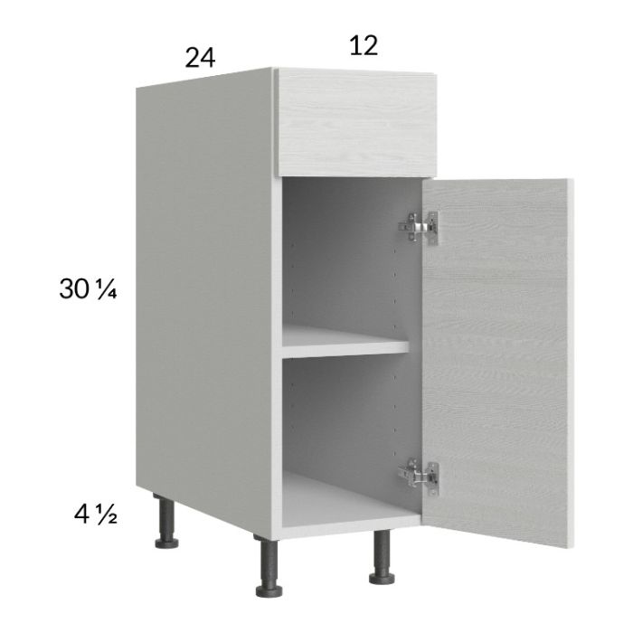 Euro White Grain 12" Base Cabinet