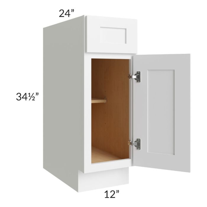 Alpine White Shaker 12" Base Cabinet