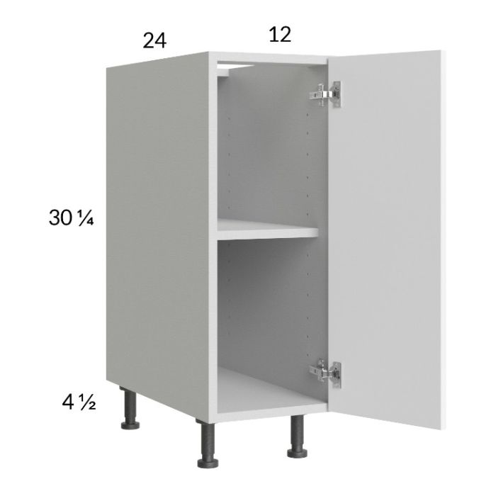 Euro Gloss White 12" Full Height Door Base Cabinet