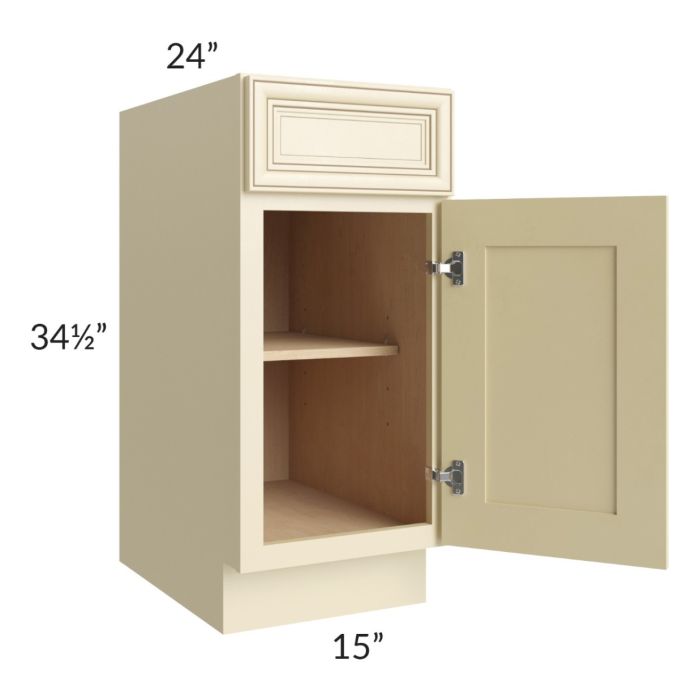 Phoenix Cream Glaze 15" Base Cabinet