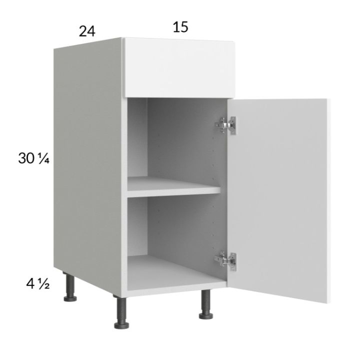 Euro Gloss White 15" Base Cabinet