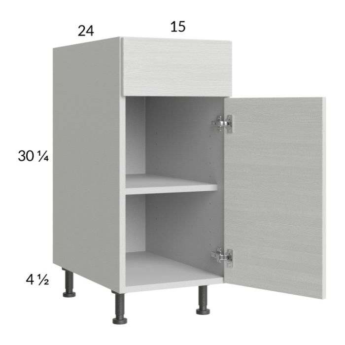 Euro White Grain 15" Base Cabinet