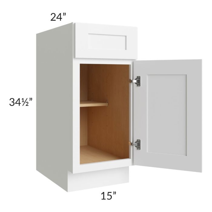 Alpine White Shaker 15" Base Cabinet 