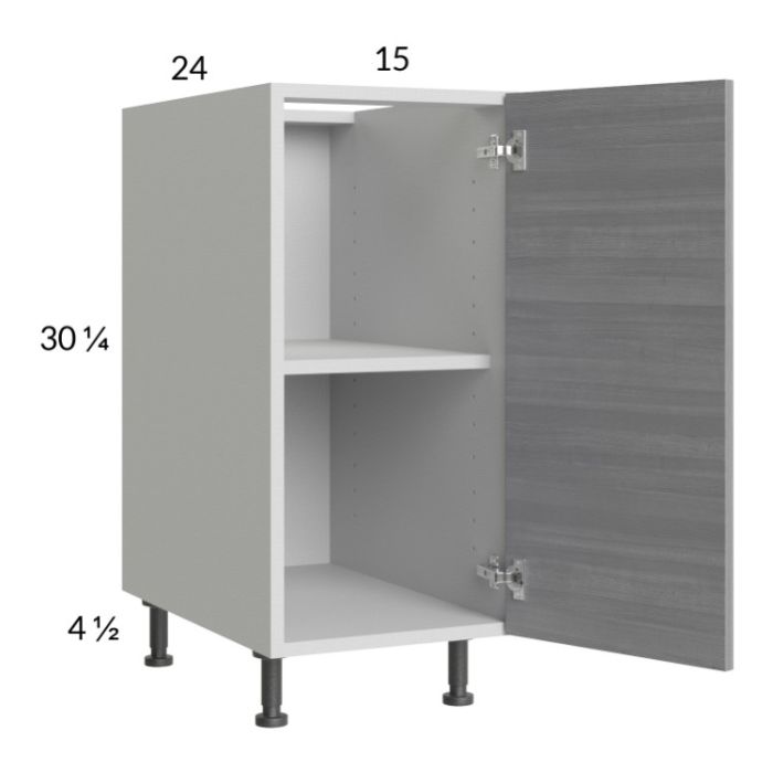 Euro Grey 15" Full Height Door Base Cabinet