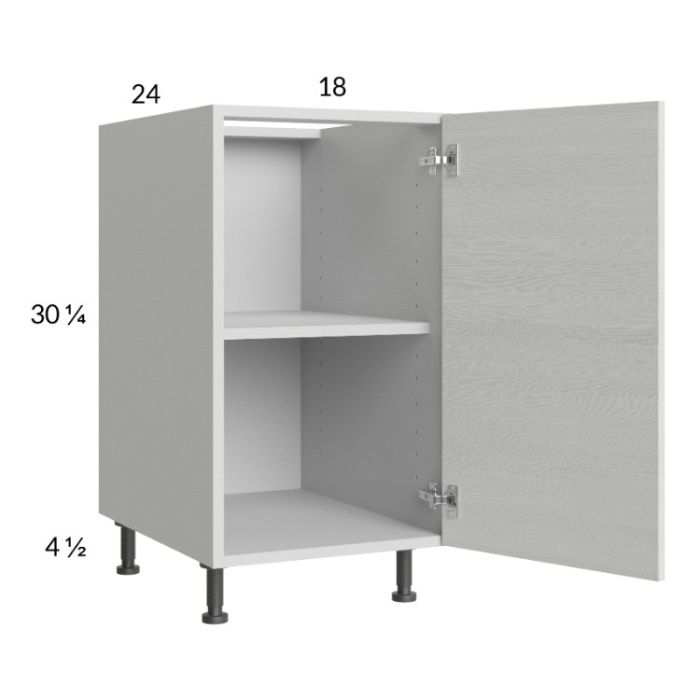 Euro White Grain 18" Full Height Door Base Cabinet
