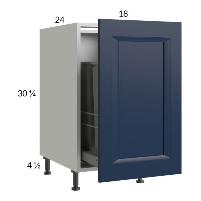 Harbor Navy 18" Full Height Door Base Cabinet with Single Trashcan Pullout