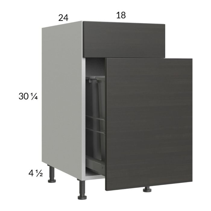 Euro Café 18" Base Cabinet with Single Trashcan Pullout