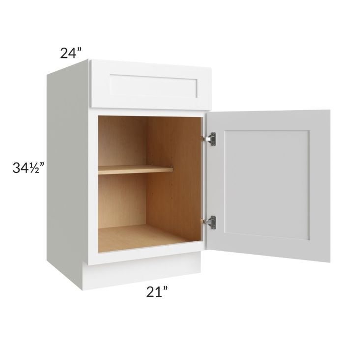 Alpine White Shaker 21" Base Cabinet