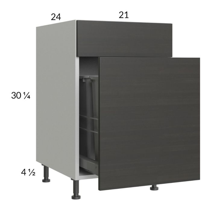 Euro Café 21" Base Cabinet with Single Trashcan Pullout