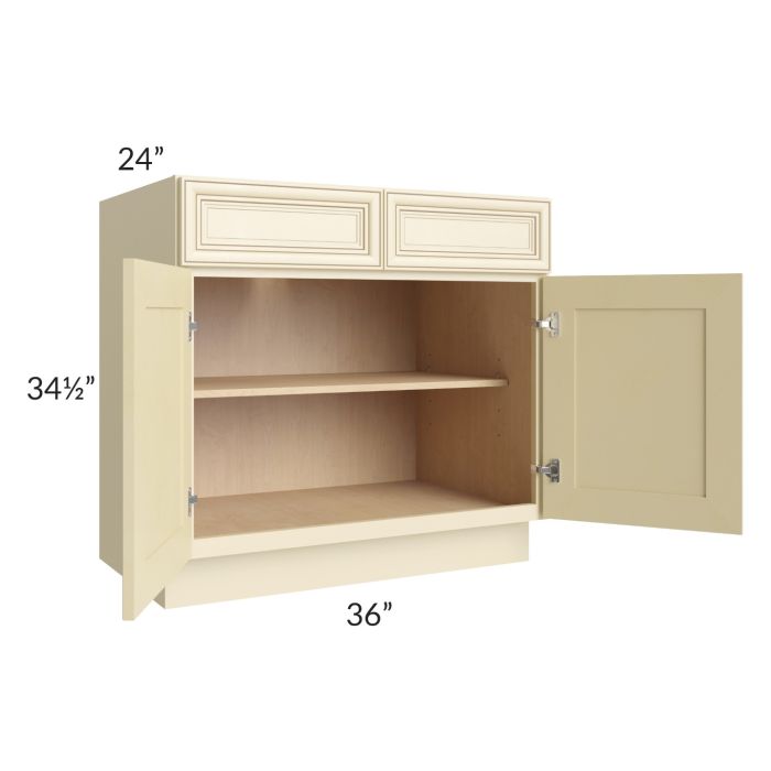 Phoenix Cream Glaze 36" Base Cabinet
