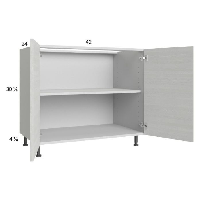 Euro White Grain 42" Full Height Door Base Cabinet