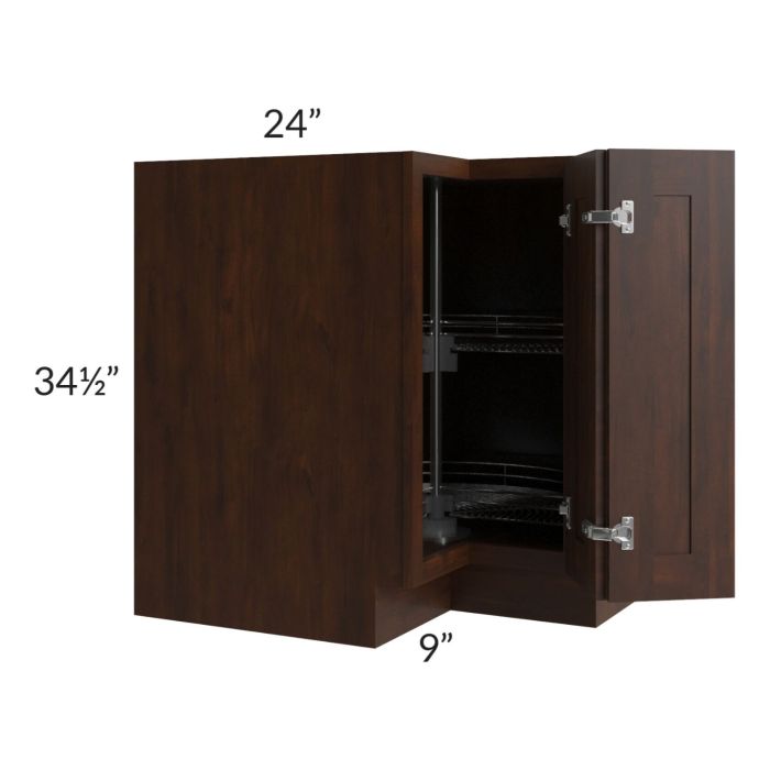 Biscotti Caf?? Glazed 33" Lazy Susan Corner Base with Stainless Steel Baskets