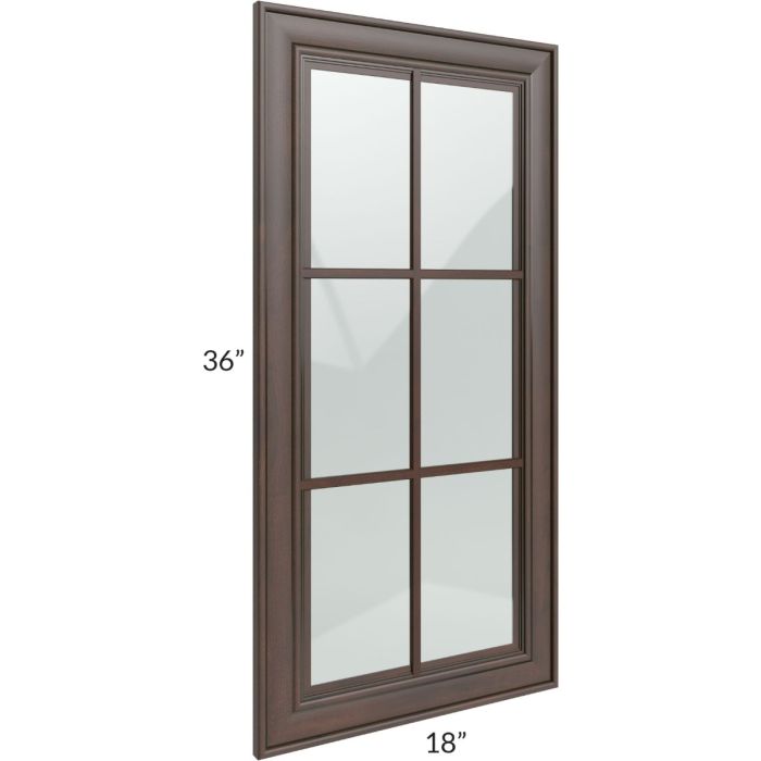 Biscotti Caf?? Glazed 18x36 Mullion Glass Door
