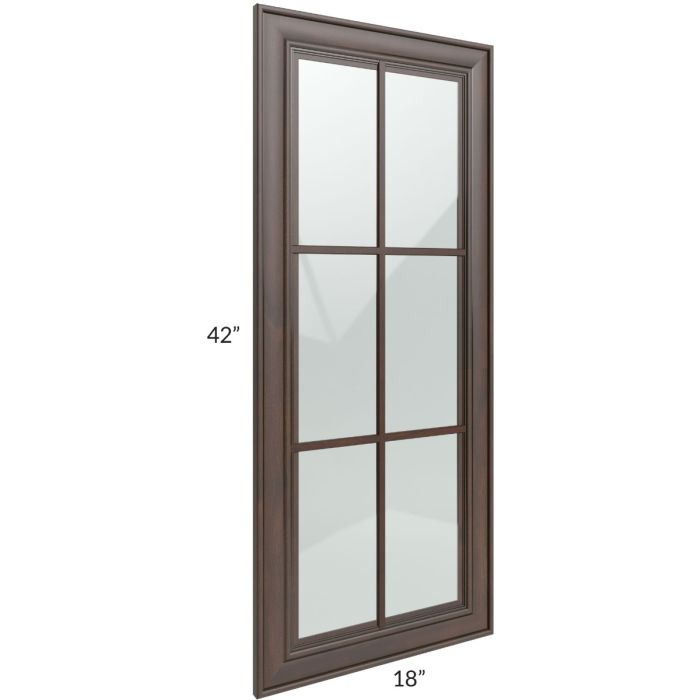 Biscotti Caf?? Glazed 18x42 Mullion Glass Door