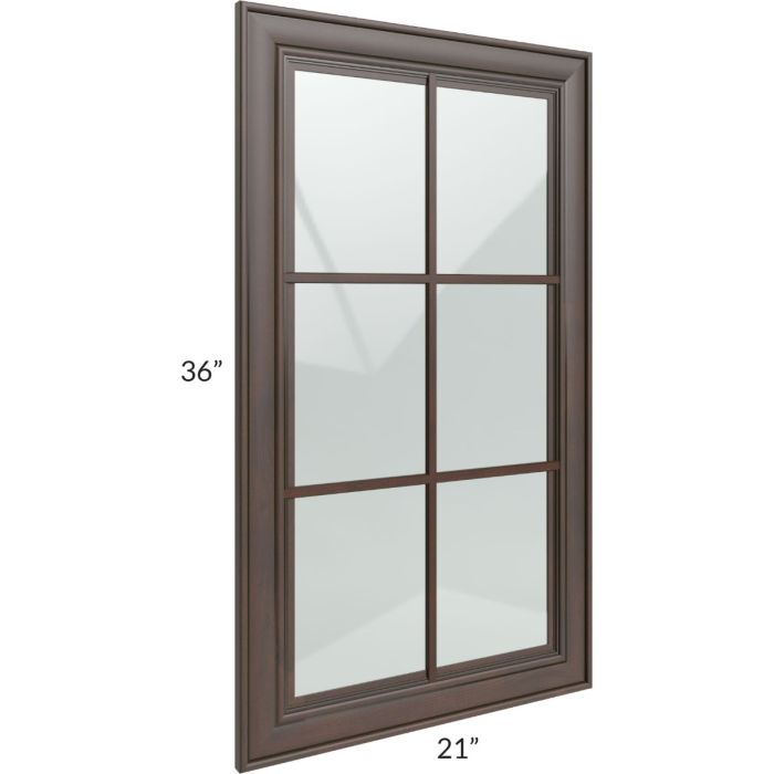 Biscotti Caf?? Glazed 21x36 Mullion Glass Door