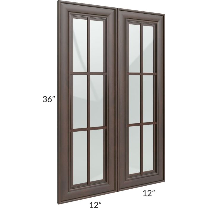 Biscotti Caf?? Glazed 24x36 Mullion Glass Door