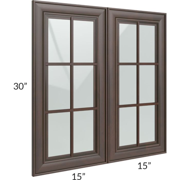 Biscotti Caf?? Glazed 30x30 Mullion Glass Door