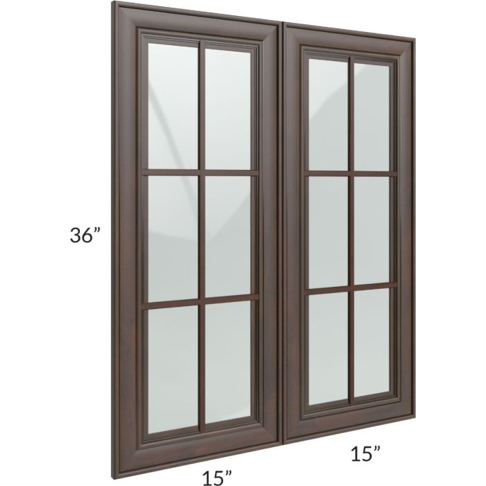 Biscotti Caf?? Glazed 30x36 Mullion Glass Door