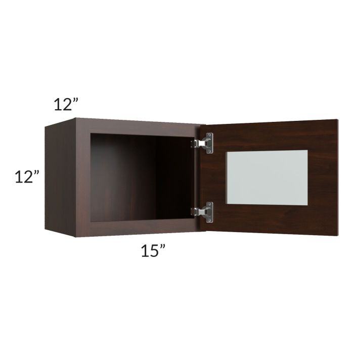 Biscotti Caf?? Glazed 15x12 Wall Cabinet with Beveled Glass