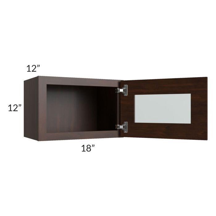 Biscotti Caf?? Glazed 18x12 Decorative Wall Cabinet with Beveled Glass