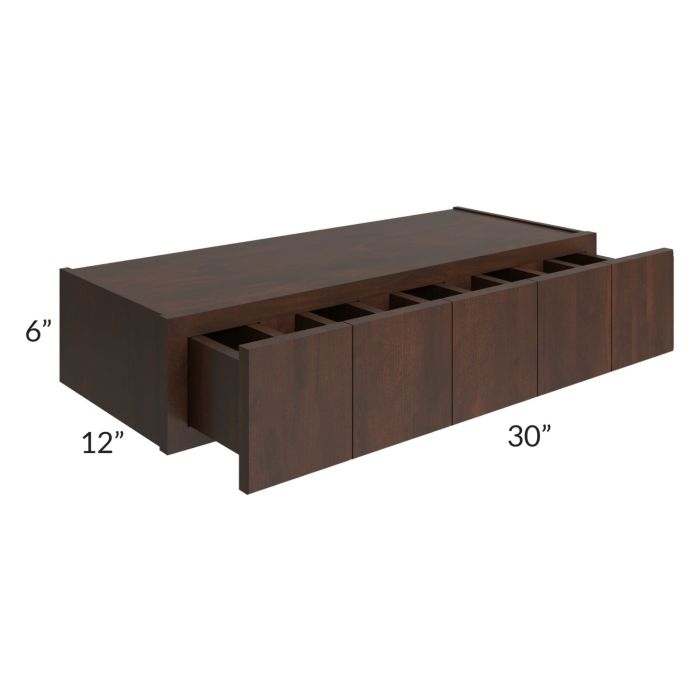 Biscotti Caf?? Glazed 30x6 Spice Drawer Wall Cabinet