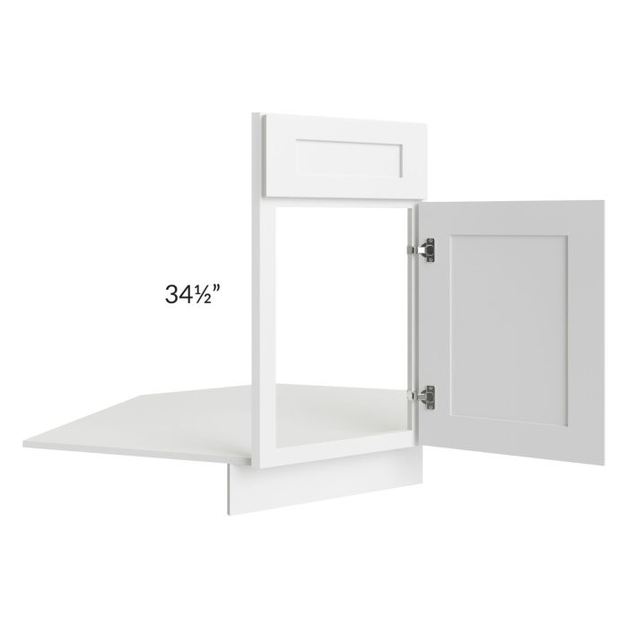 Alpine White Shaker 36" Base Diagonal Corner Sink Front Only