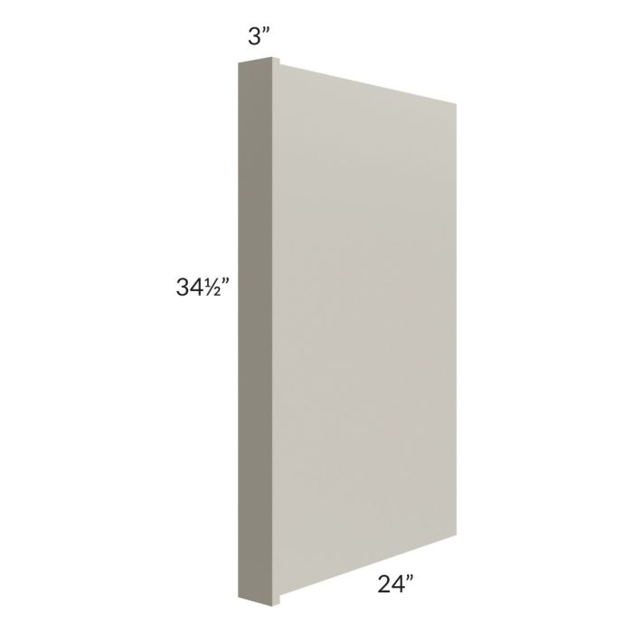 Stratton Light Grey Shaker Appliance End Panel with a 3" Return