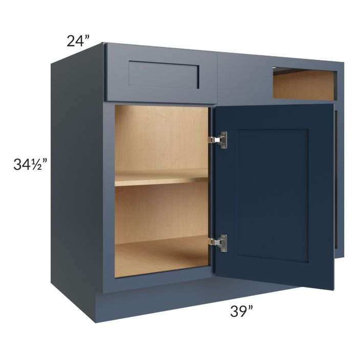 Midtown Blue Shaker 42" - 48" Blind Base Corner Cabinet