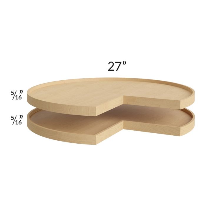 Phoenix Caramel Glaze Wood Lazy Susan Shelves