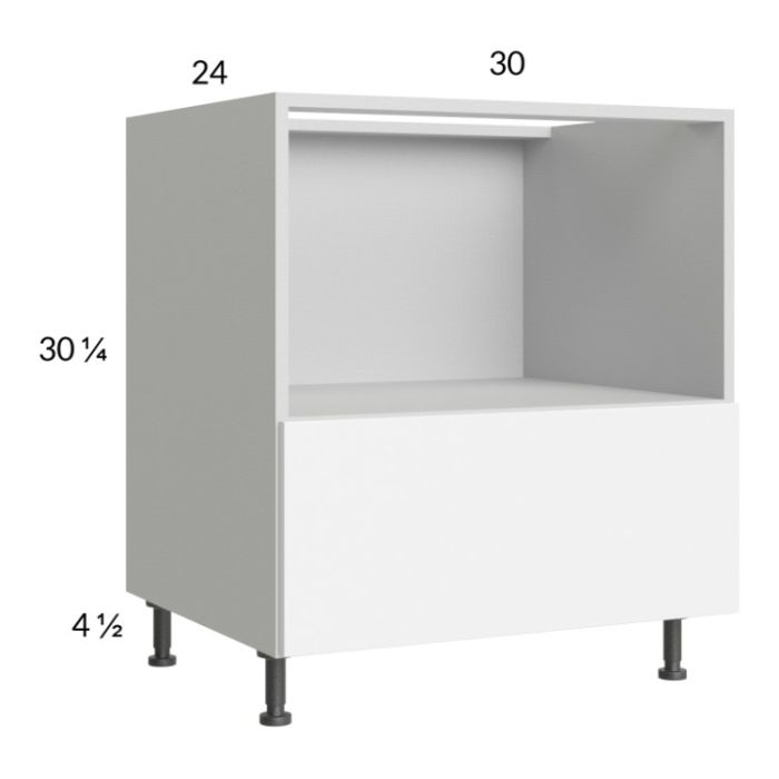 Euro Gloss White 30" Base Microwave Cabinet