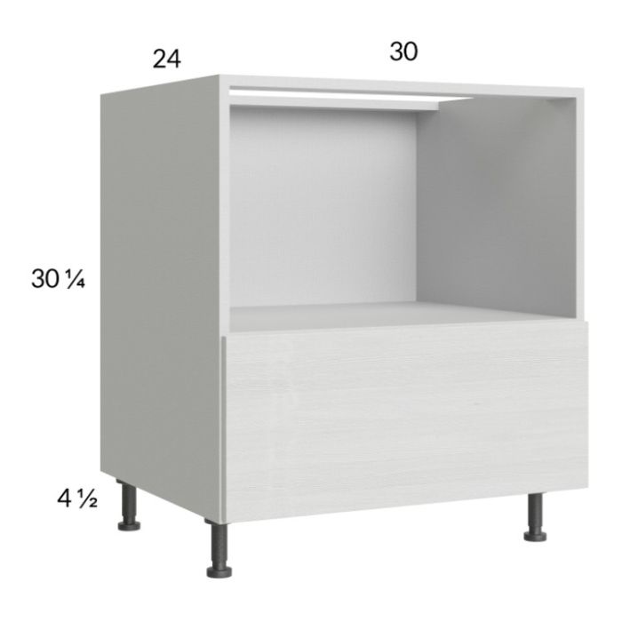 Euro White Grain 30" Base Microwave Cabinet