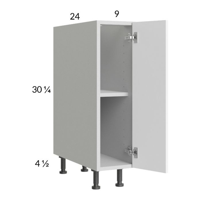 Euro Gloss White 9" Full Height Door Base Cabinet