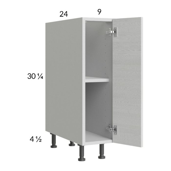 Euro White Grain 9" Full Height Door Base Cabinet