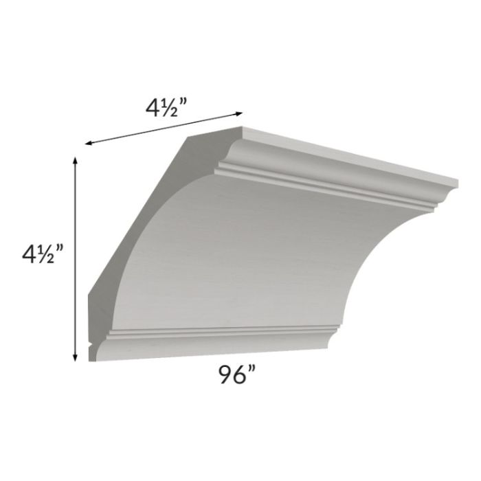 Midtown Light Grey Shaker Large Cove Crown Molding
